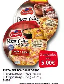Supermercados MAS Campofrío - pizza fresca oferta