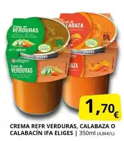 Supermercados MAS Eliges - crema refres verduras, calabaza o calabacin ifa oferta