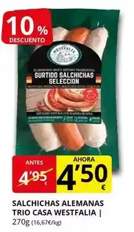 Supermercados MAS Westfalia - salchichas alemanas trio casa westfalia oferta