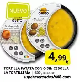 Supermercados MAS Tortilla patata con o sin cebolla oferta