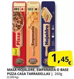 Supermercados MAS Casa tarradellas - masa hojaldre, empanada o base pizza oferta