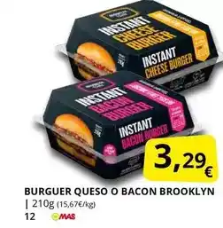 Supermercados MAS Instant - burger queso o bacon brooklyn oferta