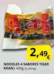 Supermercados MAS Tiger khan - noodles 4 sabores tiger oferta