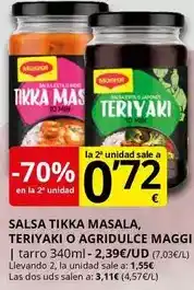 Supermercados MAS Maggi - salsa tikka masala, teriyaki o agridulce oferta
