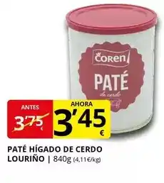 Supermercados MAS Coren - pate higado de cerdo lourino oferta