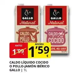 Supermercados MAS Gallo - caldo liquido cocido o pollo-jamon iberico oferta