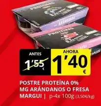 Supermercados MAS Margui - postre proteina 0% mg arandanos o fresa oferta