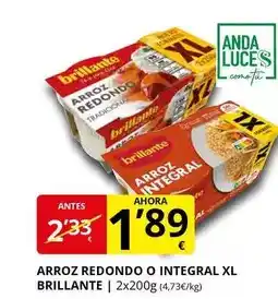 Supermercados MAS Brillante - arroz redondo o integral xl oferta