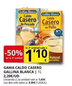 Supermercados MAS Gallina blanca - gamma caldo casero oferta