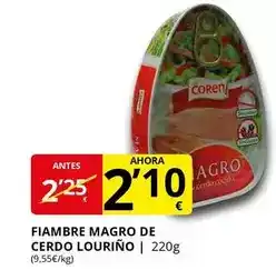 Supermercados MAS Coren - fiambre magro de cerdo lourino oferta