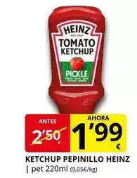 Supermercados MAS Heinz - ketchup pepinillo oferta