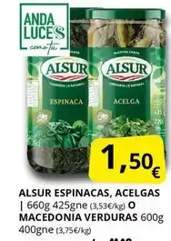Supermercados MAS Anda - alsur espinacas, acelgas o macedonia verduras oferta