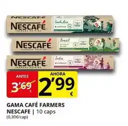 Supermercados MAS Nescafé - gama café farmers oferta