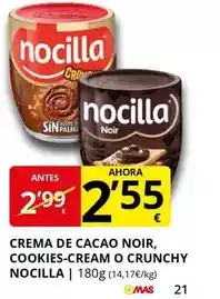 Supermercados MAS Nocilla - crema de cacao noir, cookies-cream o crunchy oferta