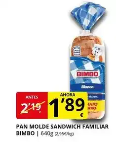 Supermercados MAS Bimbo - pan molde sandwich familiar oferta