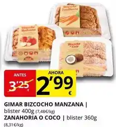 Supermercados MAS Gimar - bizcocho manzana oferta