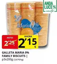 Supermercados MAS Family biscuits - galleta maria 0% oferta