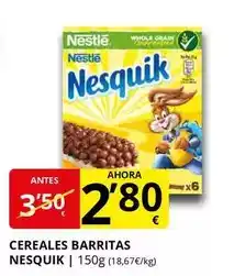 Supermercados MAS Nesquik - cereales barritas oferta