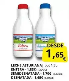 Supermercados MAS La asturiana - leche asturiana oferta
