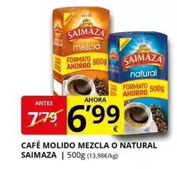 Supermercados MAS Saimaza - café molido mezcla o natural oferta