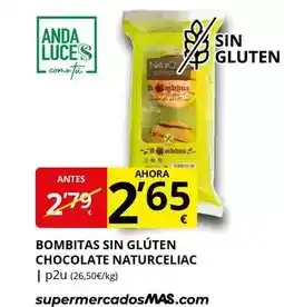 Supermercados MAS Anda - bombitas sin gluten chocolate oferta