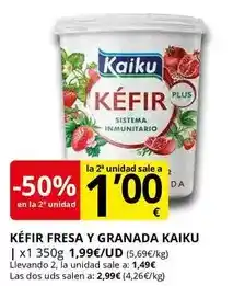 Supermercados MAS Kaiku - kéfir fresa y granada oferta