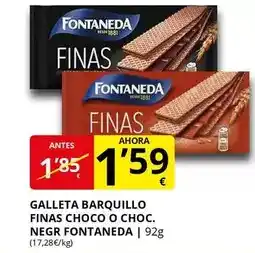 Supermercados MAS Fontaneda - galleta barquillo finas choco o choc. negro oferta