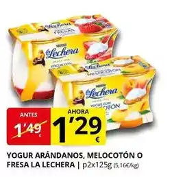 Supermercados MAS La lechera - yogur arandanos, melocoton o fresa oferta