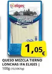 Supermercados MAS Ifa eliges - queso mezcla tierno lonchas oferta
