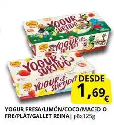 Supermercados MAS Postres reina - yogur fresa/limon/coco/maced o fre/plat/gallet reina oferta