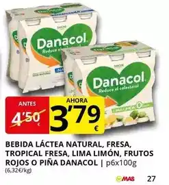 Supermercados MAS Tropical - danacol bebida lactea natural fresa oferta