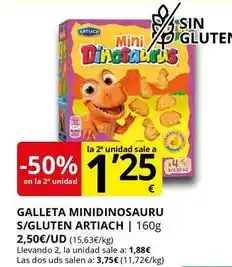Supermercados MAS Artiach - galleta minidinosauru s/gluten oferta