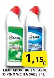 Supermercados MAS Ifa sabe - limpiador higiene azul o pino wc oferta