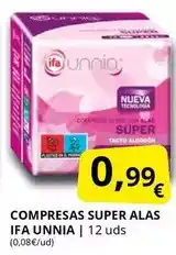 Supermercados MAS Ifa unnia - compresas super alas oferta