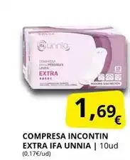 Supermercados MAS Ifa unnia - compresa incontin extra oferta