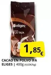 Supermercados MAS Ifa eliges - cacao en polvo oferta