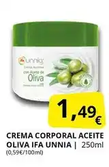 Supermercados MAS Ifa unnia - crema corporal aceite oliva oferta