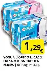 Supermercados MAS Ifa eliges - yogur liquido fresa o desn nat oferta