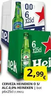 Supermercados MAS Heineken - cerveza o s/ alc.o oferta
