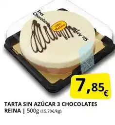 Supermercados MAS Tres - tarta sin azucar 3 chocolates reina oferta