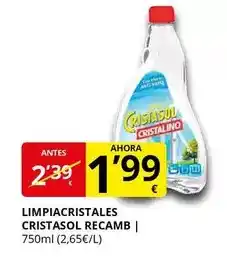 Supermercados MAS Cristalino - limpiacristales cristasol recamb oferta