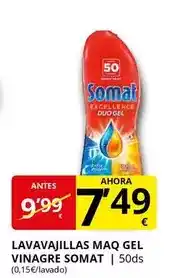 Supermercados MAS Somat - lavavajillas maq gel vinagre oferta