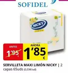 Supermercados MAS Nicky - servilleta maxi limón oferta
