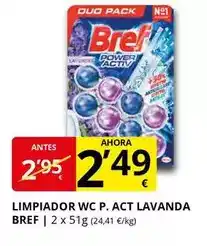 Supermercados MAS Bref - limpiador wc p.act lavanda oferta