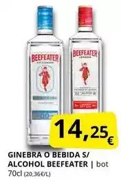 Supermercados MAS Beefeater - ginebra o bebida s/ alcohol oferta