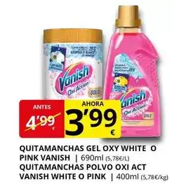 Supermercados MAS Vanish - quitamanchas gel oxy white o pink oferta