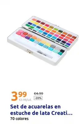 Action Set de acuarelas en estuche de lata Creati... oferta