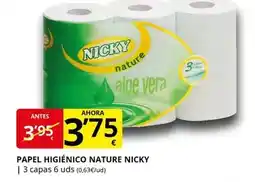 Supermercados MAS Nicky - papel higiénico nature oferta