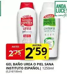 Supermercados MAS Instituto español - gel bano urea o piel sana oferta