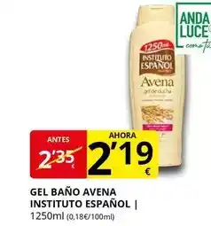Supermercados MAS Instituto español - gel bano avena oferta